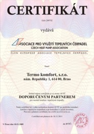 Certifikát - doporučený partner Certifikát - doporučený partner